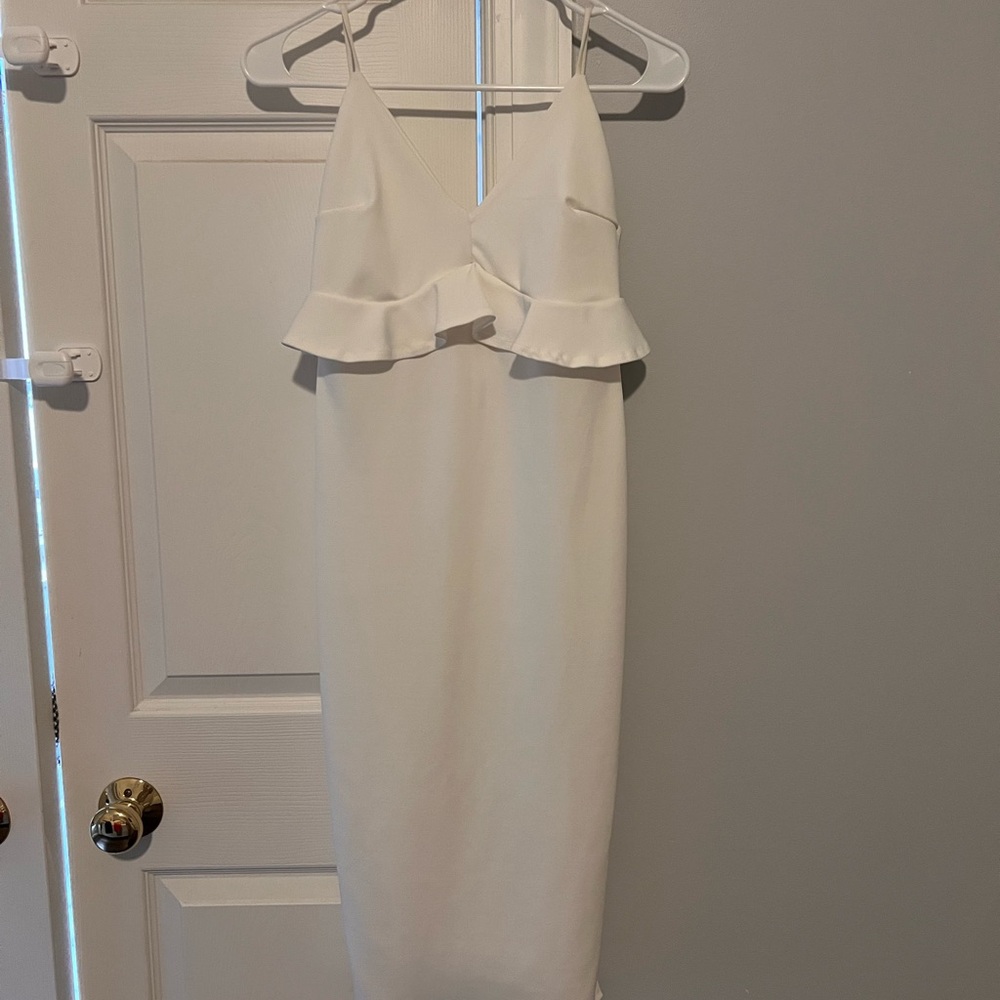 Brand new with tags Missguided spaghetti white dress size 6